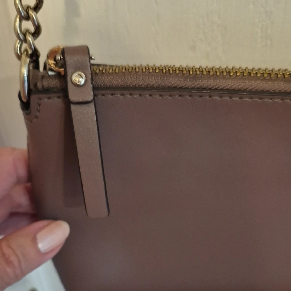 Kate Spade Declan Brown Crossbody Bag with Silver Chain